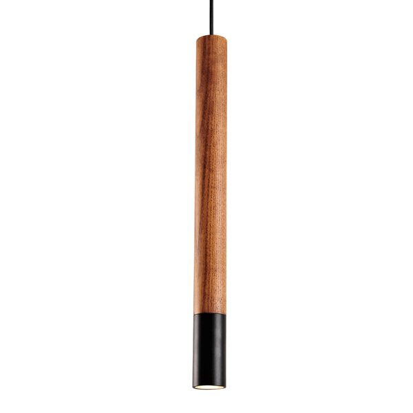 Подвесной светильник Trumpet Wood Black Pendant Lamp Коричневый Черный в Нижнем Новгороде | Loft Concept 