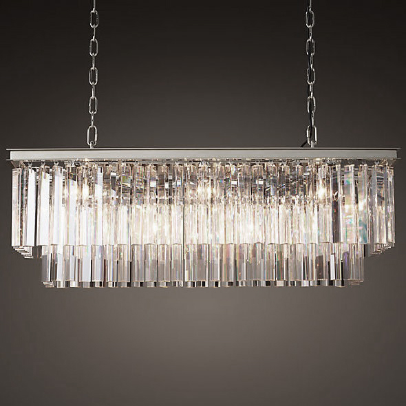 Люстра RH 1920S ODEON CLEAR GLASS FRINGE nickel Хром в Нижнем Новгороде | Loft Concept 