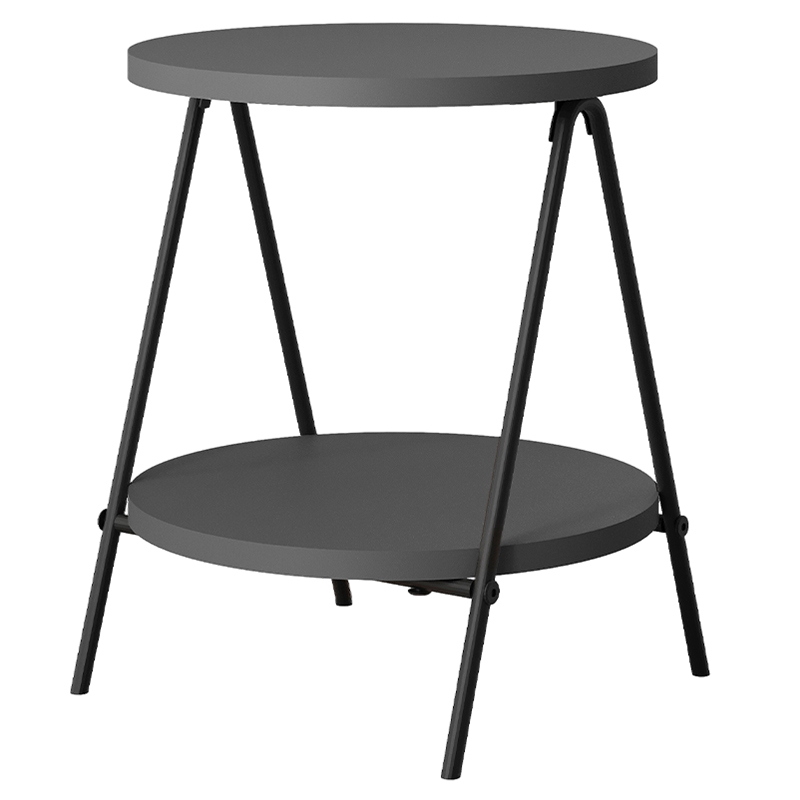 Стол приставной с 2-мя круглыми столешницами цвета антрацит ESSEL SIDE TABLE ANTHRACITE Антрацит Черный в Нижнем Новгороде | Loft Concept 