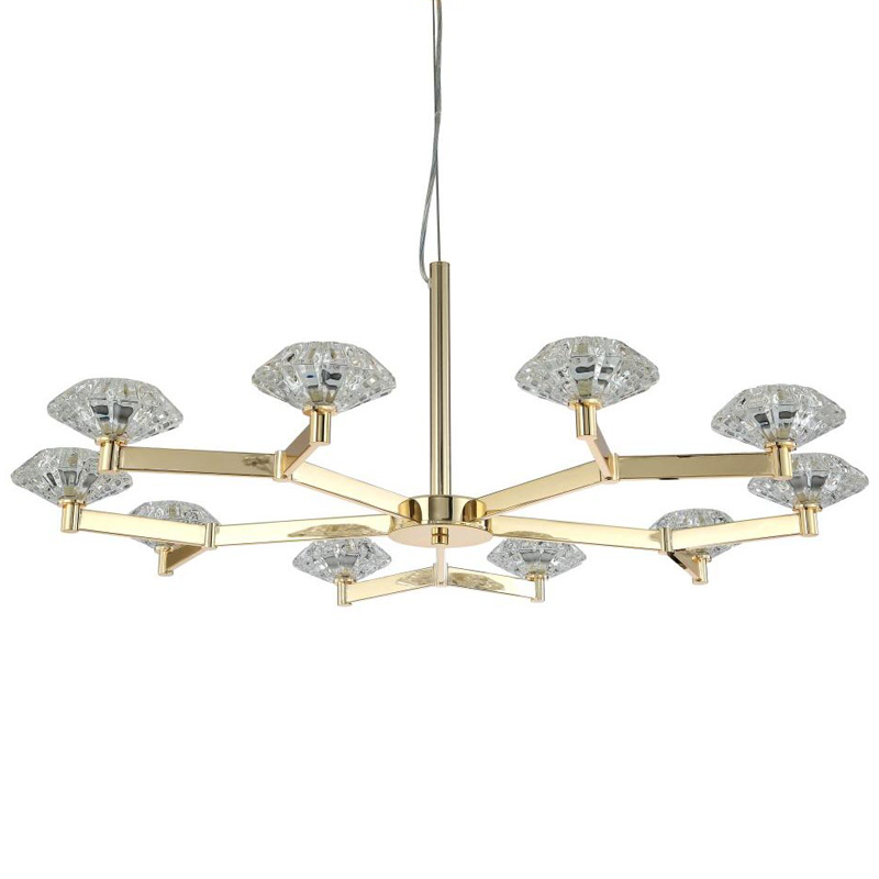 Люстра Yerker Chandelier Gold 10 Глянцевое золото Прозрачный в Нижнем Новгороде | Loft Concept 