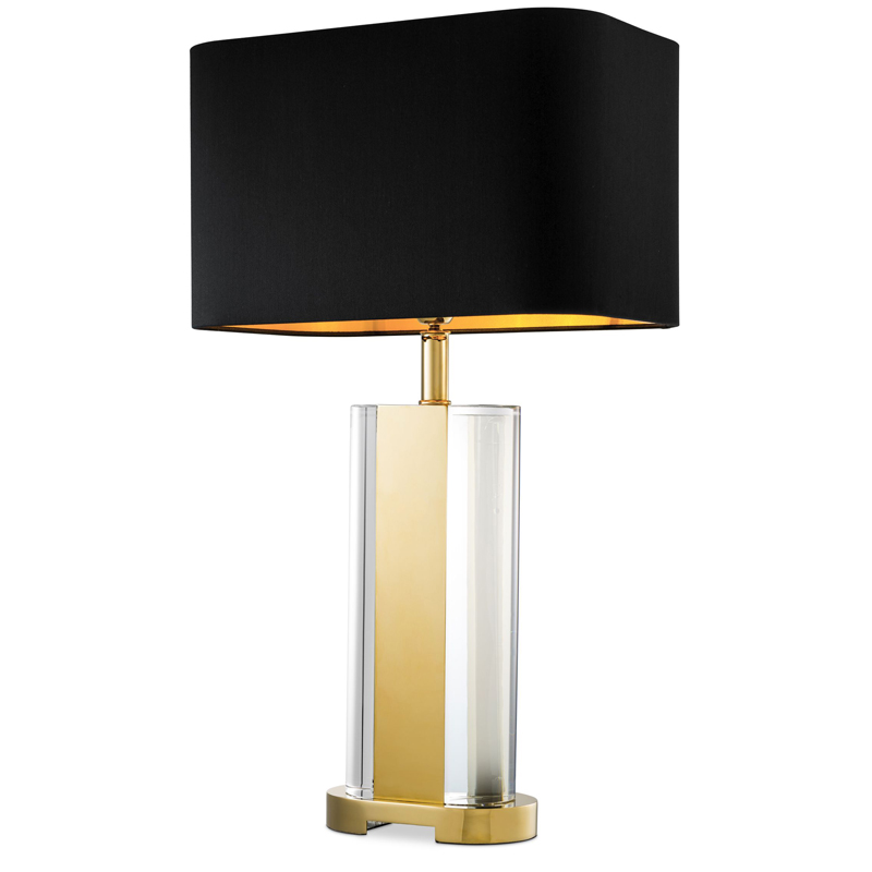 Настольная лампа Eichholtz Table Lamp Vittore Прозрачный Черный Глянцевое золото в Нижнем Новгороде | Loft Concept 