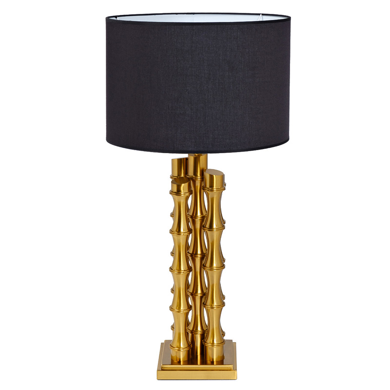 Настольная лампа с Черным Абажуром Damian Gold Table Lamp Глянцевое золото Черный в Нижнем Новгороде | Loft Concept 