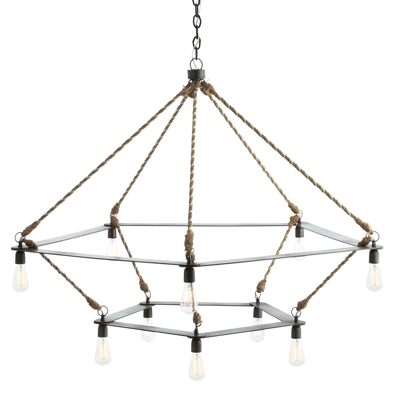 Люстра Arteriors MCINTYRE TWO TIERED CHANDELIER Черный Серый в Нижнем Новгороде | Loft Concept 