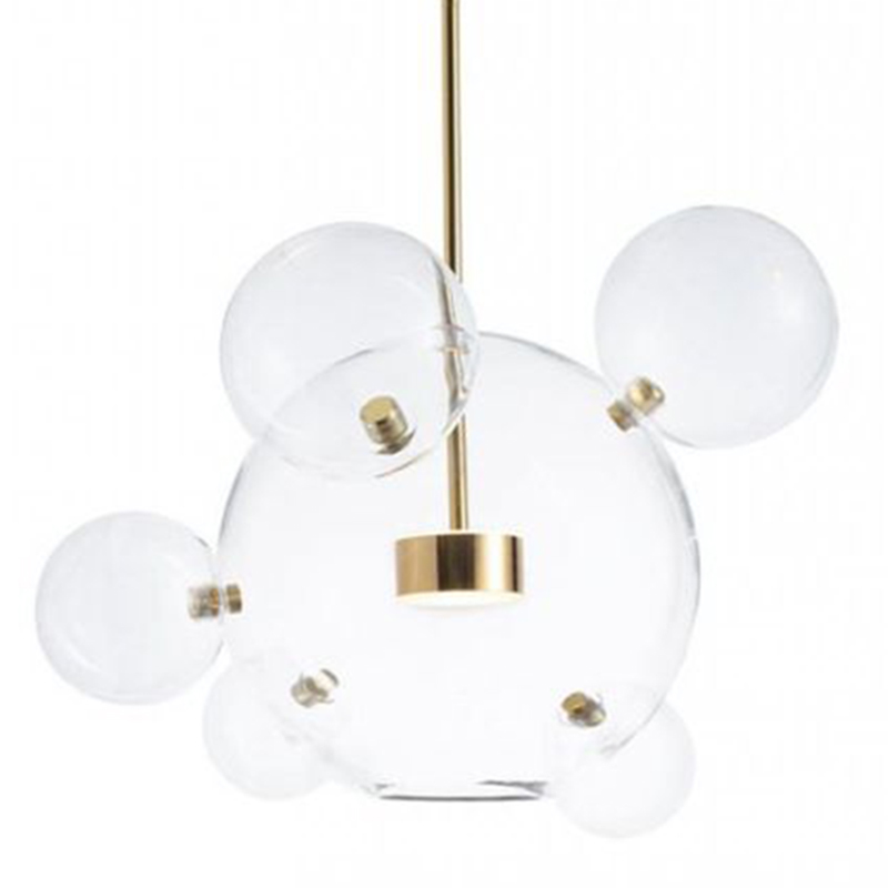 Подвесной Светильник Giopato & Coombes Bollr Pendant 6 BUBBLE LAMP золото Белый Золотой Прозрачное Стекло в Нижнем Новгороде | Loft Concept 