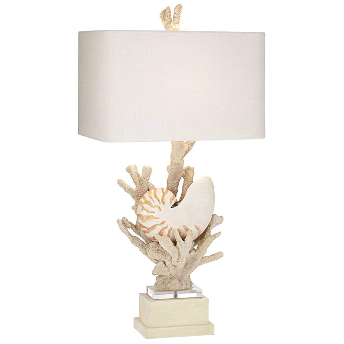 Nautilus Shell and White Coral Table Lamp Молочный Бежевый в Нижнем Новгороде | Loft Concept 