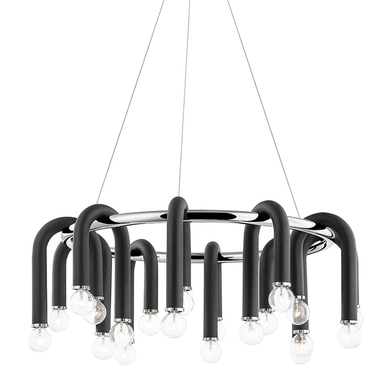 Люстра Paulson floppy chandelier round chrome Черный Хром в Нижнем Новгороде | Loft Concept 