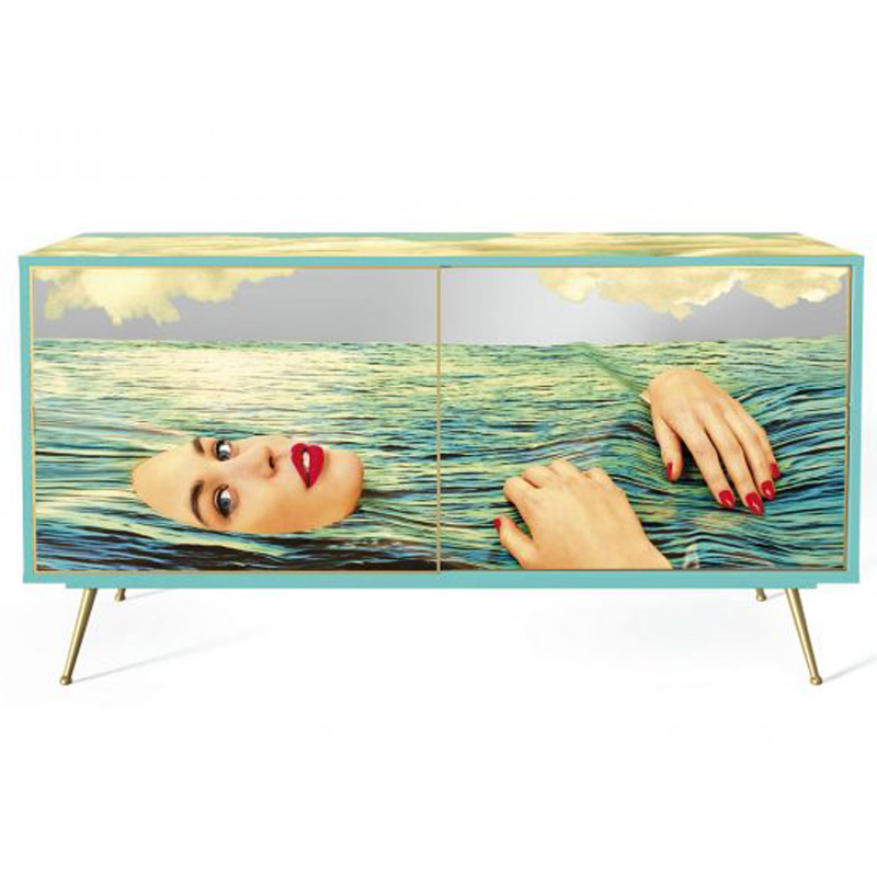 Комод Seletti Cabinet Sliding Door Sea Girl Мульти Золотой Шампань в Нижнем Новгороде | Loft Concept 