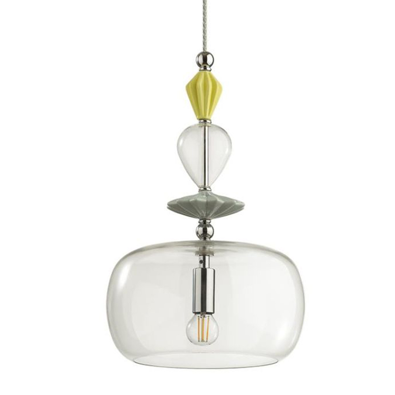 Подвесной светильник Iris Glas hanging lamp candy A chrome Прозрачное Стекло Прозрачный желтый Голубой Хром Прозрачный зеленый в Нижнем Новгороде | Loft Concept 