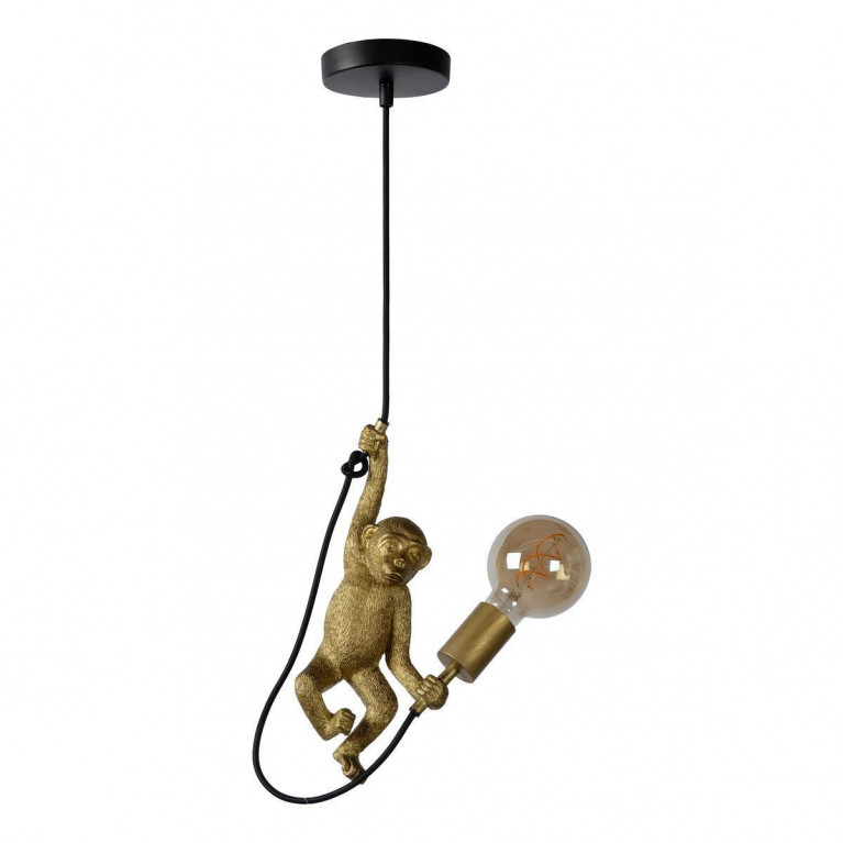 Подвесной светильник Monkey holding a light bulb Черный Золотой в Нижнем Новгороде | Loft Concept 