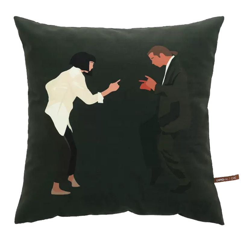 Декоративная подушка Pulp Fiction Dance Cushion Зеленый Бежевый Черный в Нижнем Новгороде | Loft Concept 