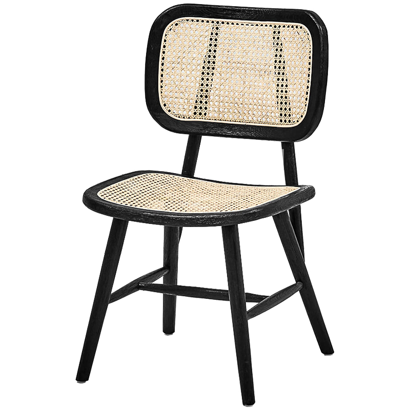 Стул Stiana Rattan Stool Черный Бежевый в Нижнем Новгороде | Loft Concept 