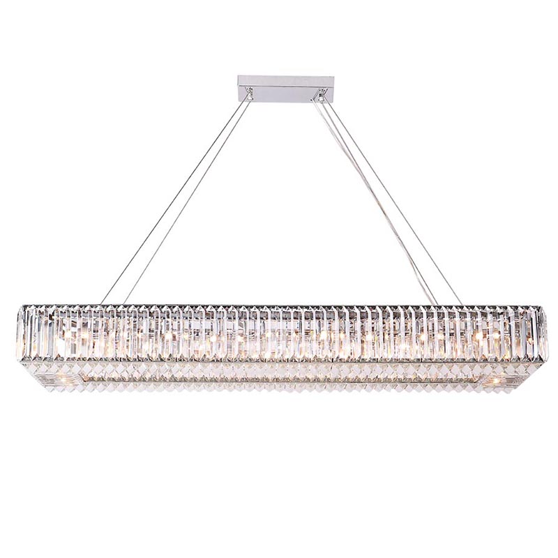 Люстра Darleen Crystal Nickel Rectangular Chandelier Никель Прозрачный (Transparent) в Нижнем Новгороде | Loft Concept 