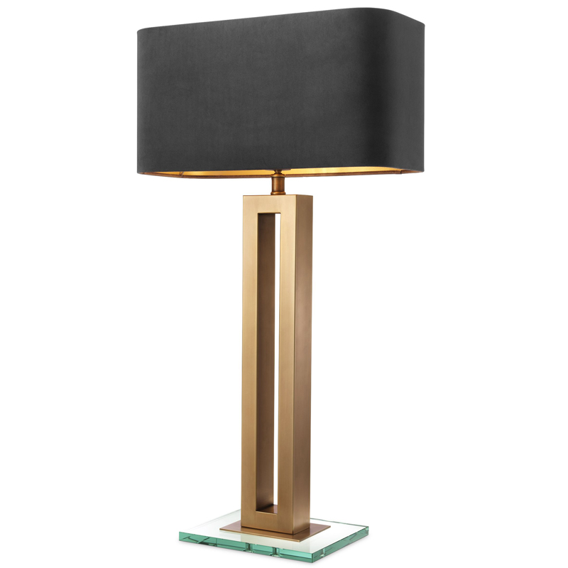 Настольная лампа Eichholtz Table Lamp Cadogan Латунь Античная полированная Прозрачный Черный в Нижнем Новгороде | Loft Concept 