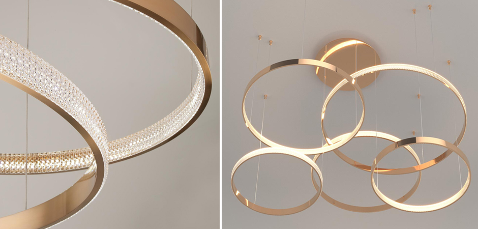 Люстра Композиция из колец ORACLE Mahlu 5 Rings Gold Люстра Композиция из колец ORACLE Mahlu 5 Rings Gold - Loft-Concept в Нижнем Новгороде