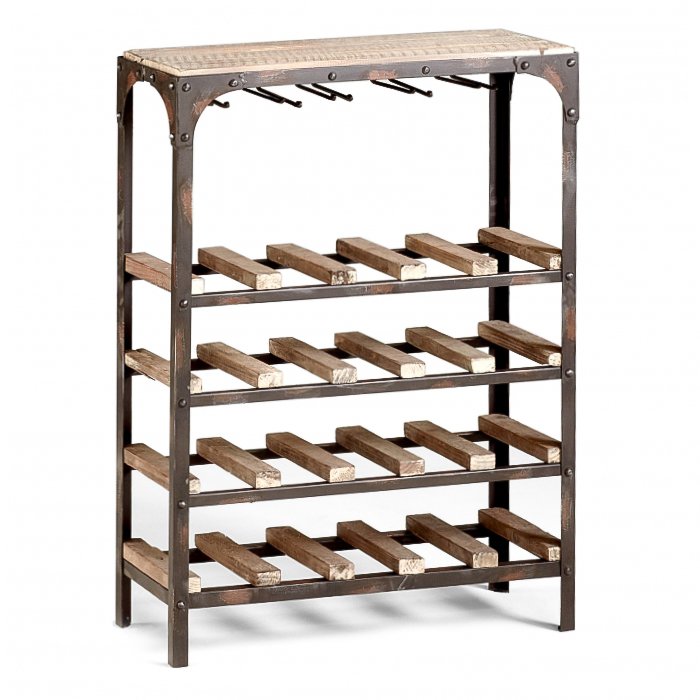 Стеллаж Industrial Metal Rust Console Wine Rack  в Нижнем Новгороде | Loft Concept 