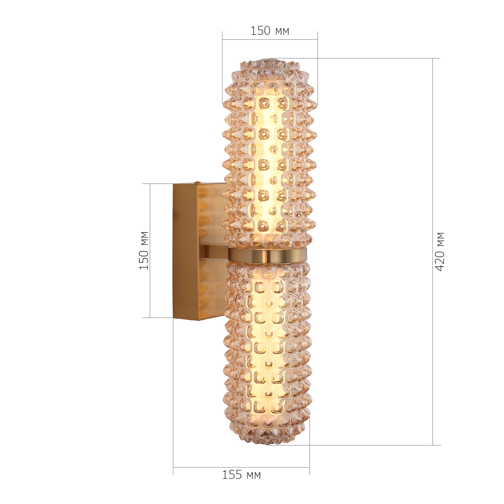 Бра с факутрным стеклянным плафоном Шампань Sonora в Нижнем Новгороде