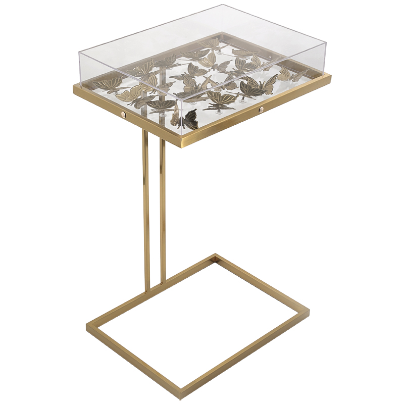 Стол Tommy Mitchell  Butterfly side table Прозрачный Латунь в Нижнем Новгороде | Loft Concept 