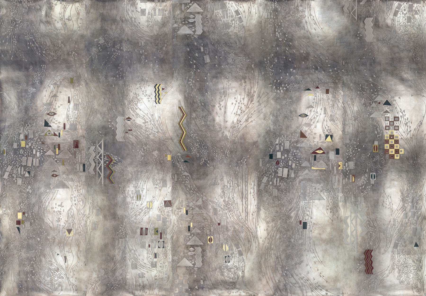 Обои ручная роспись Klimt Polished Silver bas relief gilded paper Обои ручная роспись Klimt Polished Silver bas relief gilded paper - постер Loft-Concept в Нижнем Новгороде
