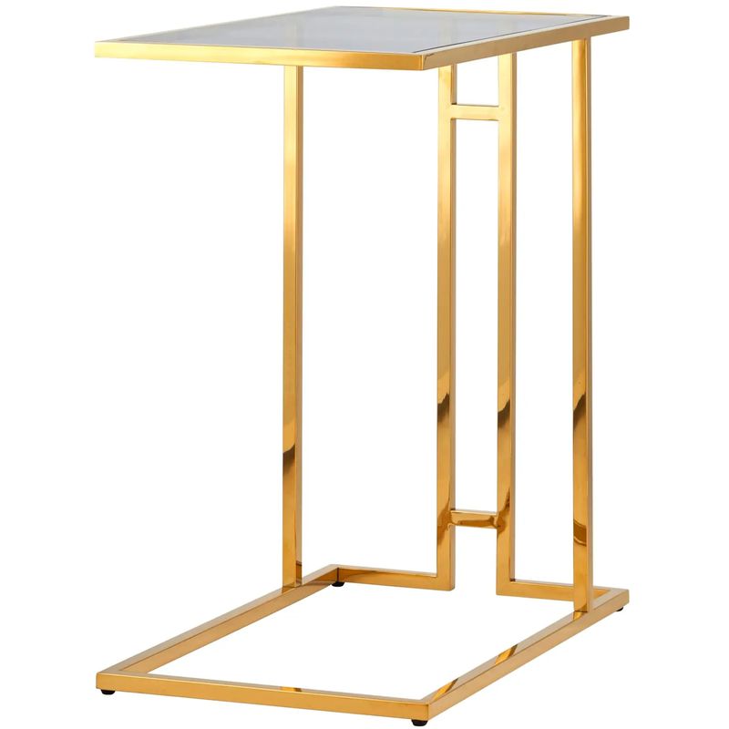 Стол приставной Lasker Milan Tables Gold Золотой Стекло Смок в Нижнем Новгороде | Loft Concept 