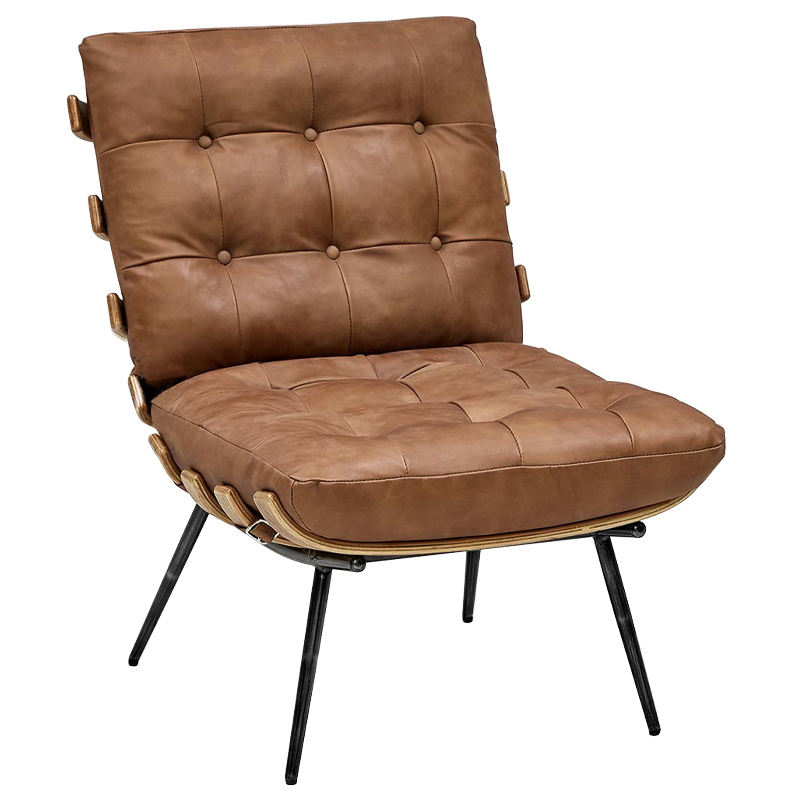 Кресло Philbert Chair brown leather Коричневый в Нижнем Новгороде | Loft Concept 