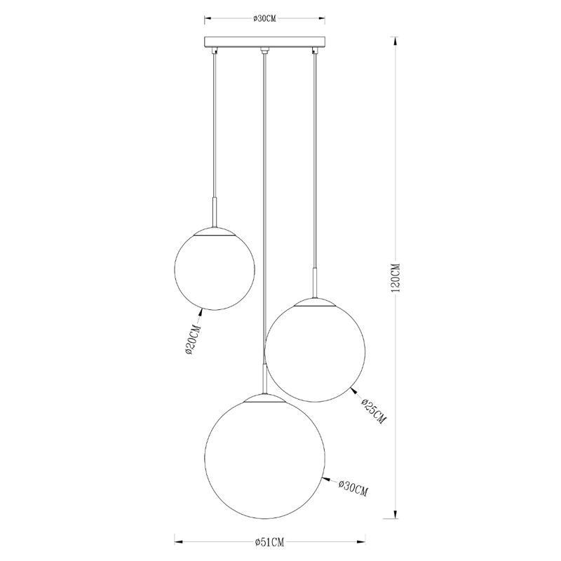 Люстра Ball Sunrise Pendant lamp smok 3 плафона в Нижнем Новгороде