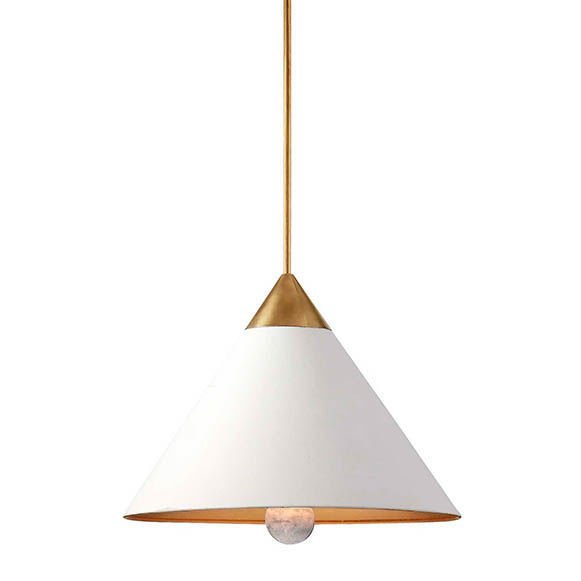 Подвесной светильник Cleo Pendant Brass & White Латунь Белый в Нижнем Новгороде | Loft Concept 