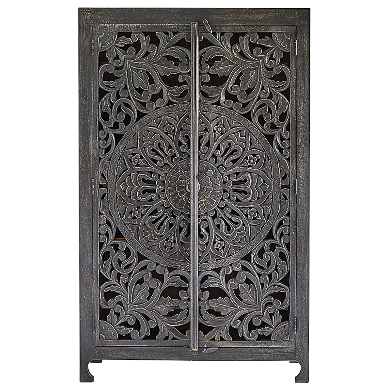 Шкаф Indian Antique White Furniture Cupboard Mistry серый Серый в Нижнем Новгороде | Loft Concept 