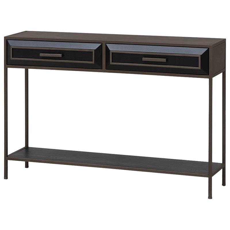 Консоль с выдвижными ящиками Leclair Console Table Черный Коричневый в Нижнем Новгороде | Loft Concept 