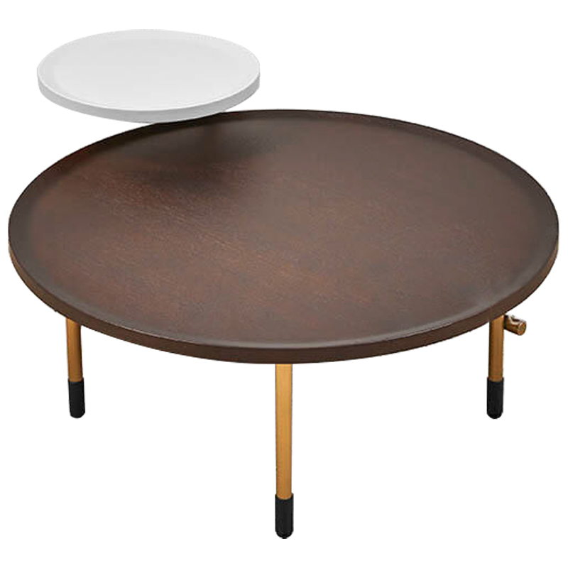 Кофейный стол Alastair Double Round Table Золотой Коричневый Белый в Нижнем Новгороде | Loft Concept 