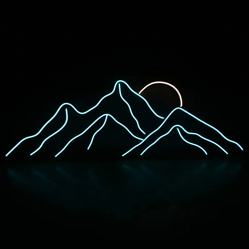 Неоновая настенная лампа Mountains Neon Wall Lamp Прозрачный Бирюзовый Оранжевый в Нижнем Новгороде | Loft Concept 