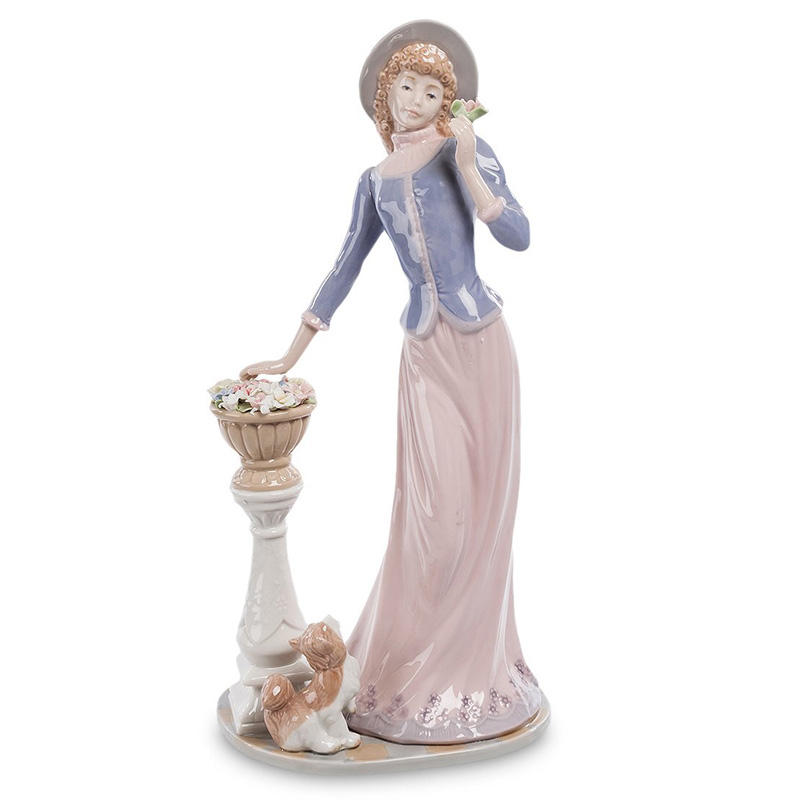 Статуэтка фарфоровая Леди Charming Statuette Белый Розовый Серо-голубой Бежевый в Нижнем Новгороде | Loft Concept 