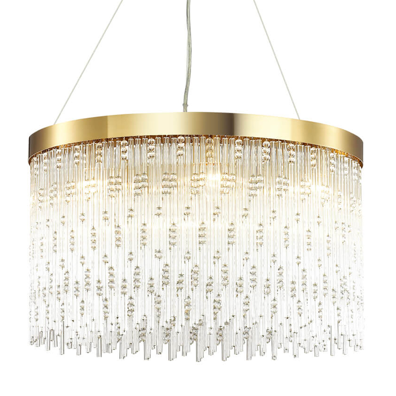 Люстра Hailstorm Rain Kerri Chandelier gold 60 Прозрачный (Transparent) Золотой в Нижнем Новгороде | Loft Concept 