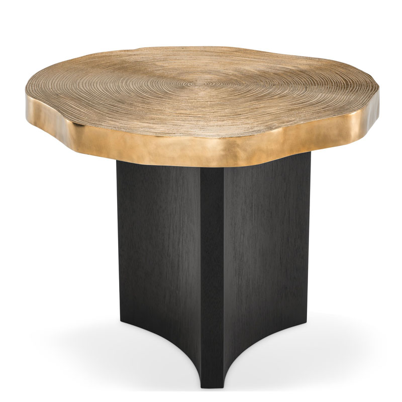 Приставной стол Eichholtz SIDE TABLE THOUSAND OAKS Черный Мрамор Nero Глянцевое золото в Нижнем Новгороде | Loft Concept 