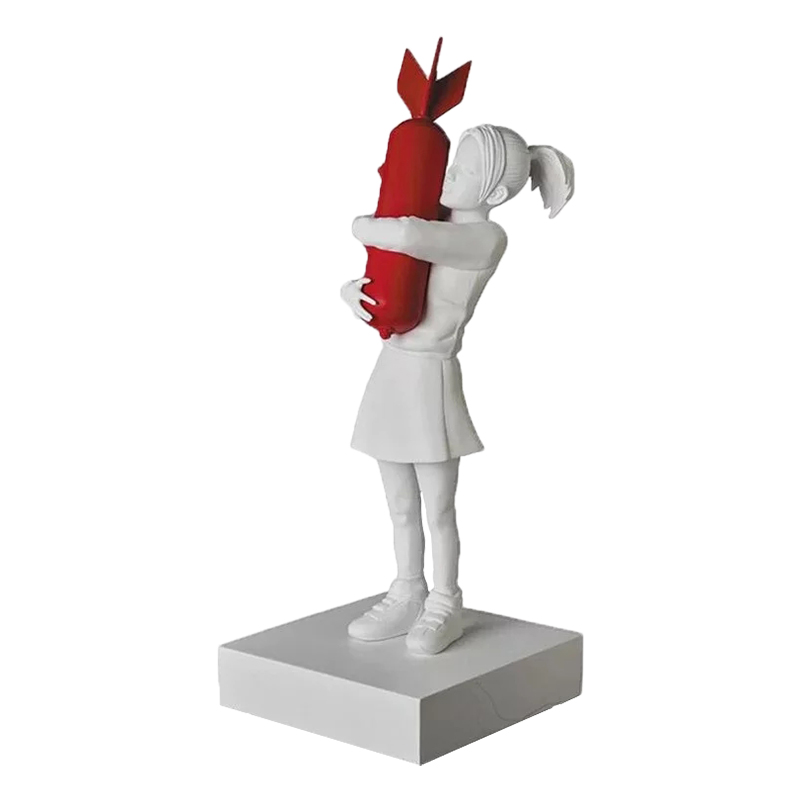 Статуэтка Banksy Bomb Hugger Sculpture Red Белый Красный в Нижнем Новгороде | Loft Concept 