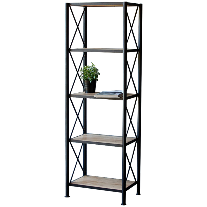 Стеллаж Pheobe Industrial Metal Rust Rack Черный Древесина в Нижнем Новгороде | Loft Concept 