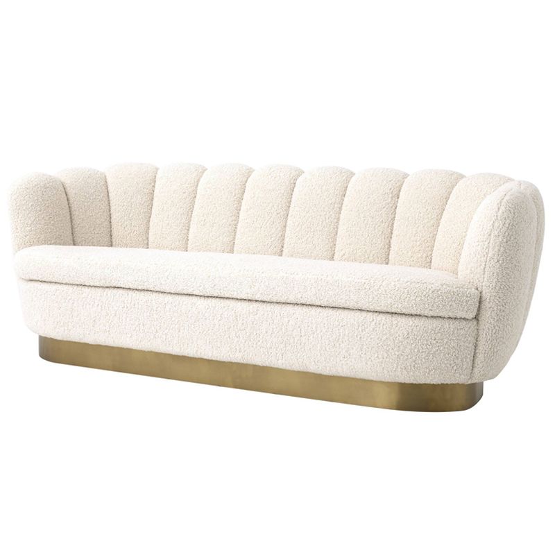 Диван Eichholtz Sofa Mirage faux shearling Белый Латунь в Нижнем Новгороде | Loft Concept 