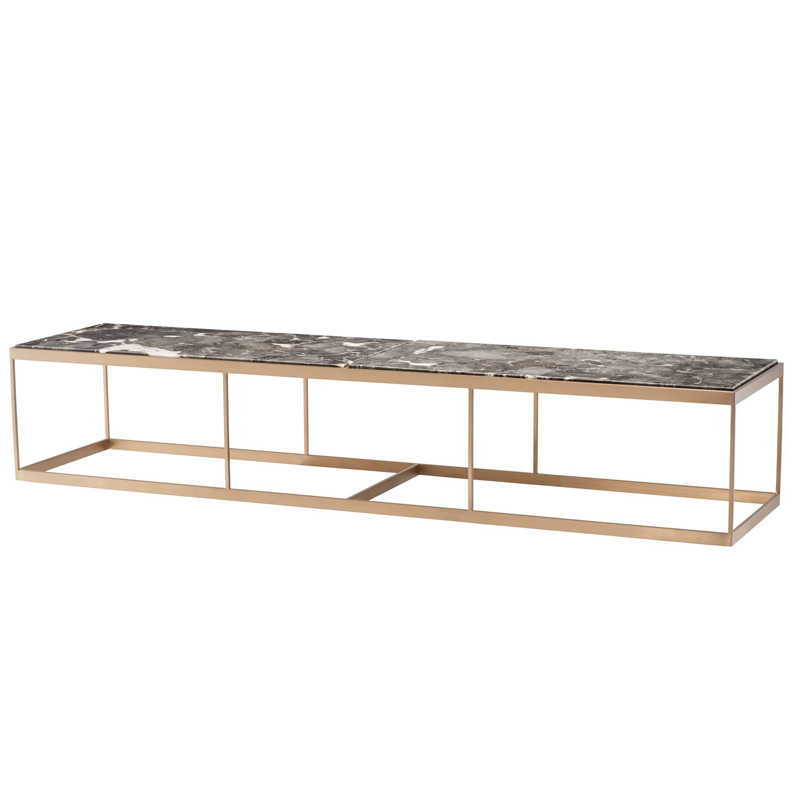 Кофейный стол Eichholtz Coffee Table La Quinta grey marble Латунь Серый в Нижнем Новгороде | Loft Concept 