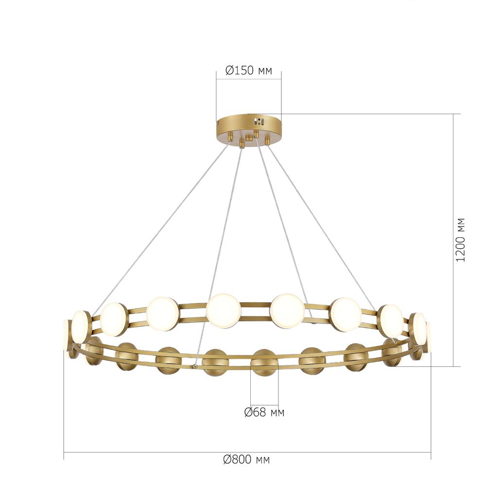 Люстра кольцевая с круглыми светодиодными источниками света Maxine Light в Нижнем Новгороде
