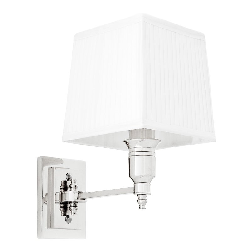 Бра Wall Lamp Lexington Single Nickel+White Никель Белый в Нижнем Новгороде | Loft Concept 