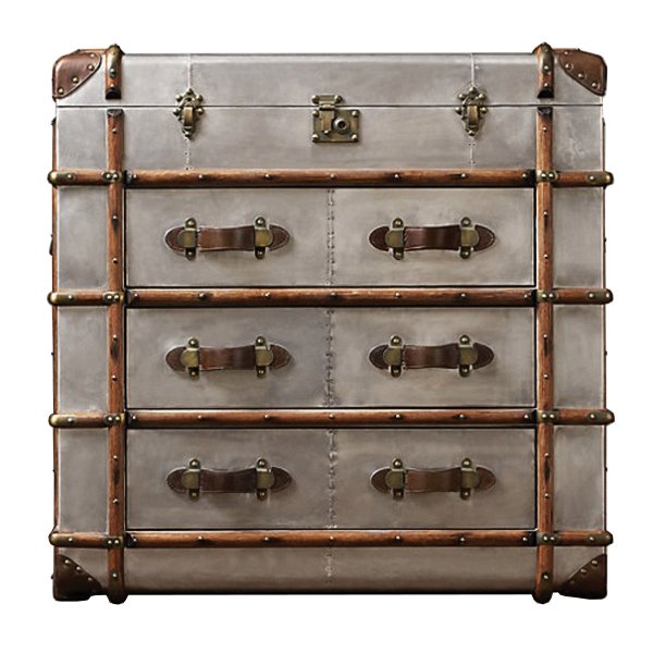 Комод в стиле Лофт RH Richards Polished Aluminum Trunks Chest Алюминий Коричневый винтаж в Нижнем Новгороде | Loft Concept 