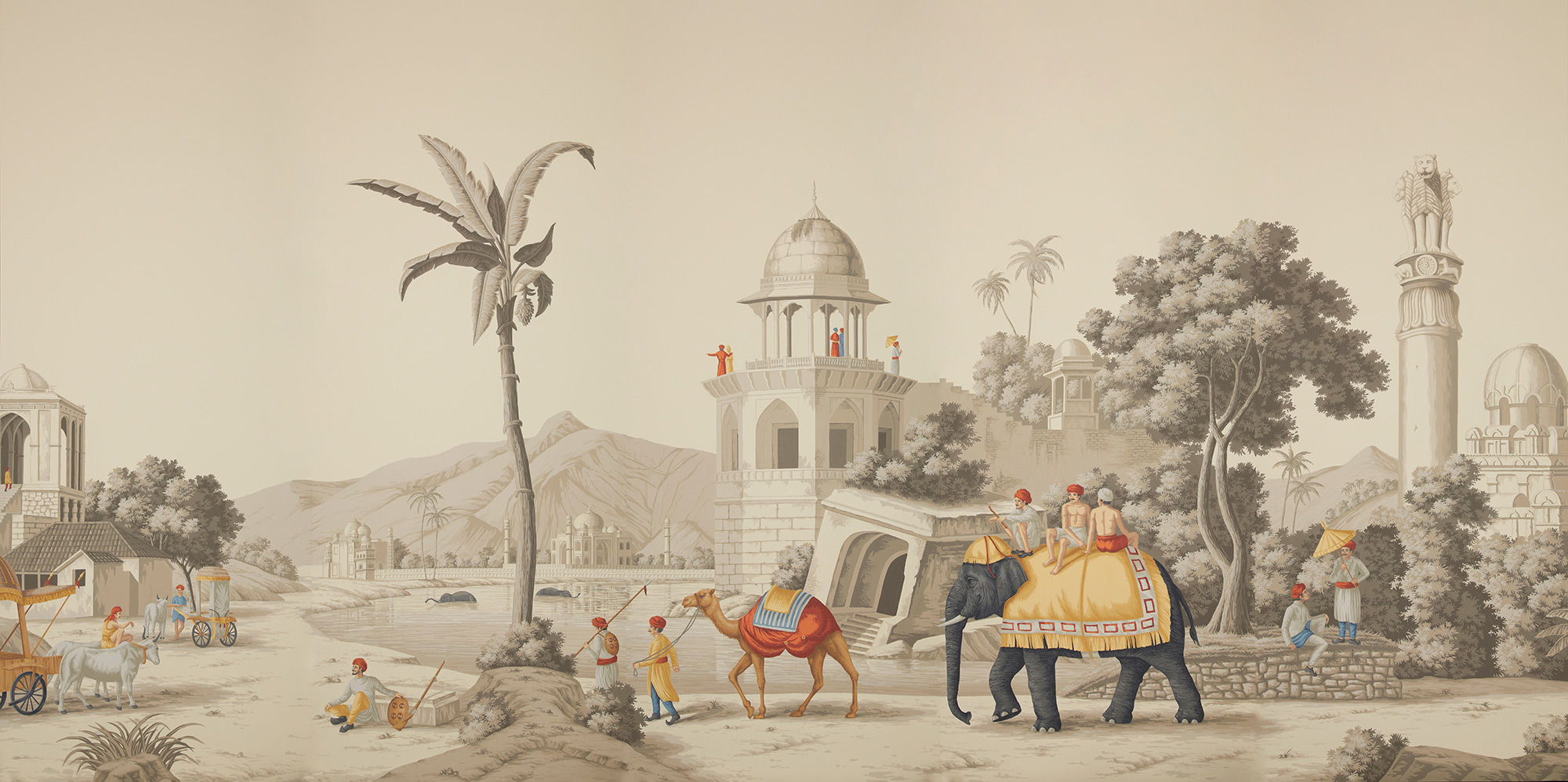 Обои ручная роспись Early Views of India scenic paper Обои ручная роспись Early Views of India scenic paper - постер Loft-Concept в Нижнем Новгороде