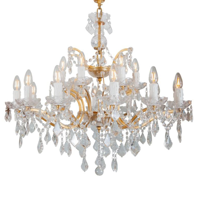 Люстра 19th c. Rococo IRON & CLEAR CRYSTAL GOLD Chandelier 18 Золотой Прозрачное Стекло в Нижнем Новгороде | Loft Concept 