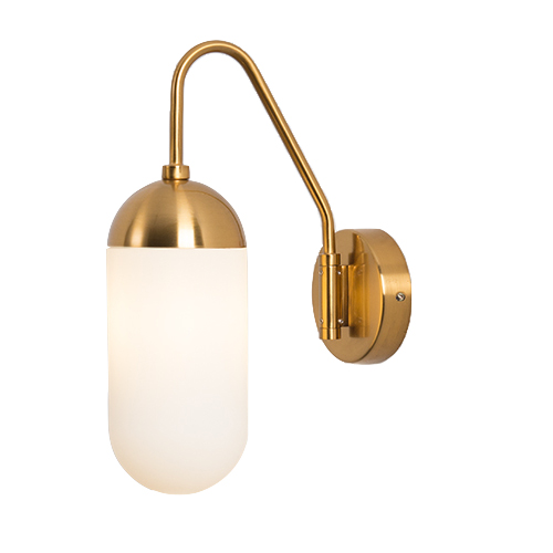 Бра Pelle Sconce short Gooseneck Clear Shade Латунь Белый в Нижнем Новгороде | Loft Concept 