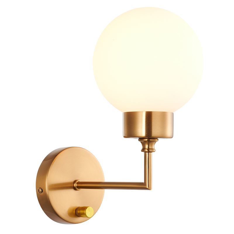 Бра Zibille Sconce brass Латунь Белое матовое стекло в Нижнем Новгороде | Loft Concept 