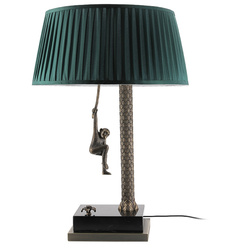 Настольная лампа Джунгли Table Lamp Jungle Emerald Латунь Античная полированная Черный Мрамор Nero Изумрудный в Нижнем Новгороде | Loft Concept 