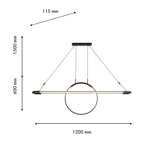 Светодиодная люстра Black LED Circle and Oval Lamp в Нижнем Новгороде