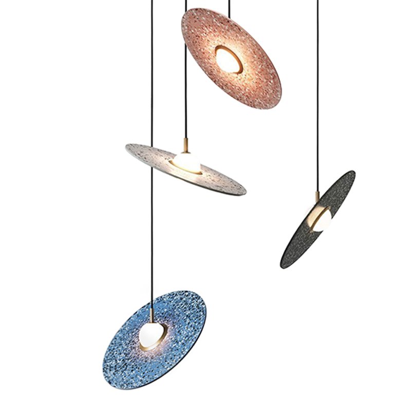 Подвесной светильник Stone Disc Haning Pendant Серый Синий Черный Розовый (Rose) в Нижнем Новгороде | Loft Concept 