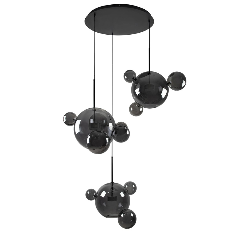 Люстра Bolle Circular Chandelier 14 BUBBLE Giopato & Coombes smoky Дымчатый (Smoke) в Нижнем Новгороде | Loft Concept 