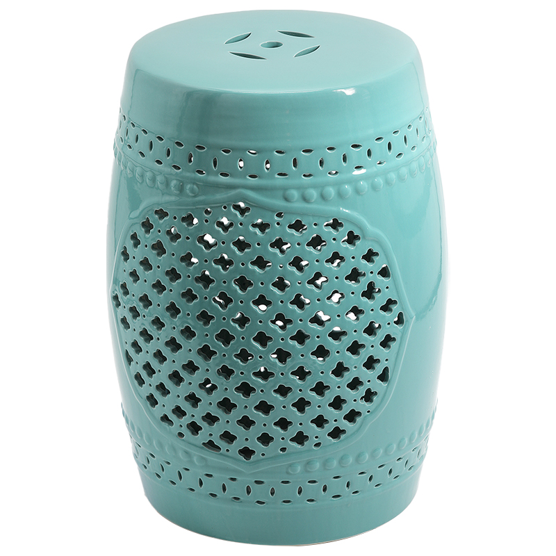 Керамический табурет Quatrefoil Garden Stool - Turquoise Бирюзовый в Нижнем Новгороде | Loft Concept 