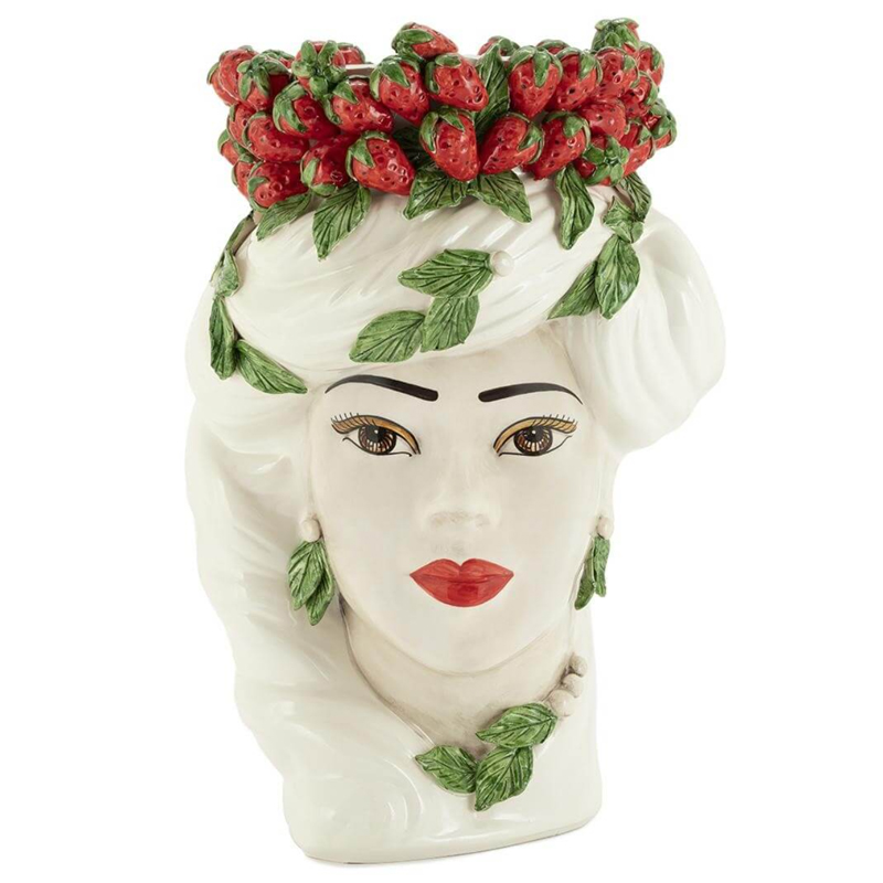 Ваза VASE STRAWBERRIES HEAD LADY BIG White Красный Белый в Нижнем Новгороде | Loft Concept 